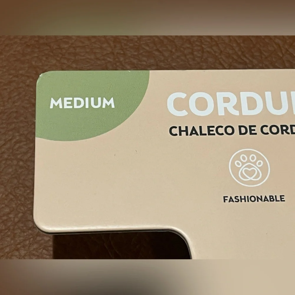 Soft & warm Sherpa lined vest for a medium dog. Corduroy, snap buttons. Brown - Picture 4 of 10